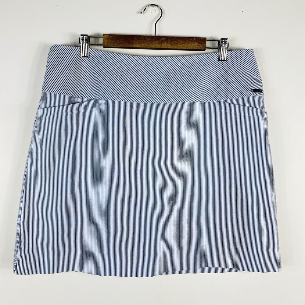 S.C. & Co. Skort XXL Striped 360 Degree Tummy Control Blue White
